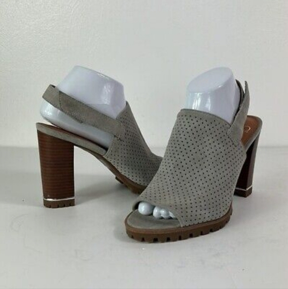 Franco Sarto Shoes - Franklin Sarto Analise Taupe/Gray Suede Slingback Mule sz 9